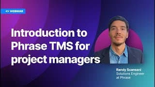 Phrase Bootcamp: Introduction to Phrase TMS for project managers
